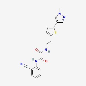 molecular formula C19H17N5O2S B6476610 N'-(2-cyanophenyl)-N-{2-[5-(1-methyl-1H-pyrazol-4-yl)thiophen-2-yl]ethyl}ethanediamide CAS No. 2640822-46-2