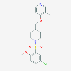 molecular formula C19H23ClN2O4S B6476630 4-{[1-(5-chloro-2-methoxybenzenesulfonyl)piperidin-4-yl]methoxy}-3-methylpyridine CAS No. 2640971-60-2
