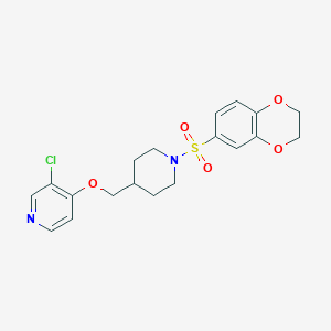 molecular formula C19H21ClN2O5S B6476641 3-chloro-4-{[1-(2,3-dihydro-1,4-benzodioxine-6-sulfonyl)piperidin-4-yl]methoxy}pyridine CAS No. 2640818-96-6
