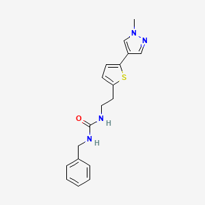 molecular formula C18H20N4OS B6476651 1-benzyl-3-{2-[5-(1-methyl-1H-pyrazol-4-yl)thiophen-2-yl]ethyl}urea CAS No. 2640819-05-0