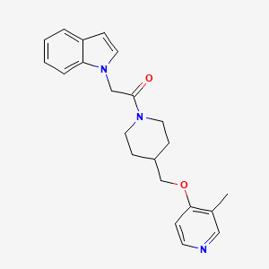 molecular formula C22H25N3O2 B6476655 2-(1H-indol-1-yl)-1-(4-{[(3-methylpyridin-4-yl)oxy]methyl}piperidin-1-yl)ethan-1-one CAS No. 2640888-52-2