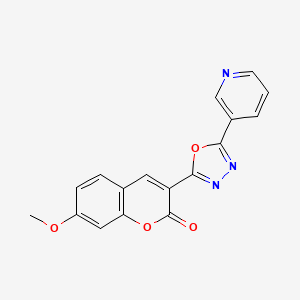 molecular formula C17H11N3O4 B6476675 7-methoxy-3-[5-(pyridin-3-yl)-1,3,4-oxadiazol-2-yl]-2H-chromen-2-one CAS No. 2640972-96-7