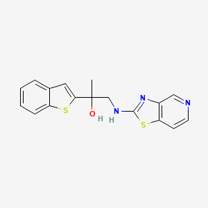 molecular formula C17H15N3OS2 B6476681 2-(1-benzothiophen-2-yl)-1-({[1,3]thiazolo[4,5-c]pyridin-2-yl}amino)propan-2-ol CAS No. 2640829-43-0