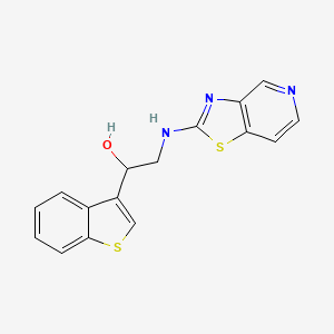 molecular formula C16H13N3OS2 B6476698 1-(1-benzothiophen-3-yl)-2-({[1,3]thiazolo[4,5-c]pyridin-2-yl}amino)ethan-1-ol CAS No. 2640971-71-5