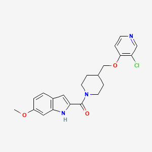 molecular formula C21H22ClN3O3 B6476699 2-(4-{[(3-chloropyridin-4-yl)oxy]methyl}piperidine-1-carbonyl)-6-methoxy-1H-indole CAS No. 2640846-26-8