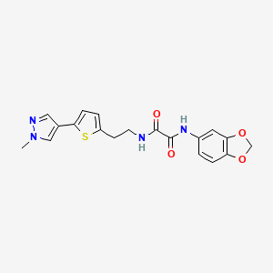 molecular formula C19H18N4O4S B6476706 N'-(2H-1,3-benzodioxol-5-yl)-N-{2-[5-(1-methyl-1H-pyrazol-4-yl)thiophen-2-yl]ethyl}ethanediamide CAS No. 2640963-92-2
