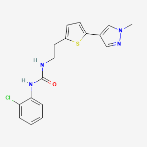 molecular formula C17H17ClN4OS B6476709 1-(2-chlorophenyl)-3-{2-[5-(1-methyl-1H-pyrazol-4-yl)thiophen-2-yl]ethyl}urea CAS No. 2640830-89-1