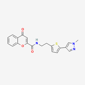 molecular formula C20H17N3O3S B6476721 N-{2-[5-(1-methyl-1H-pyrazol-4-yl)thiophen-2-yl]ethyl}-4-oxo-4H-chromene-2-carboxamide CAS No. 2640978-67-0