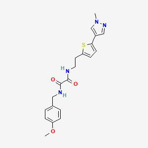 molecular formula C20H22N4O3S B6476723 N'-[(4-methoxyphenyl)methyl]-N-{2-[5-(1-methyl-1H-pyrazol-4-yl)thiophen-2-yl]ethyl}ethanediamide CAS No. 2640973-21-1