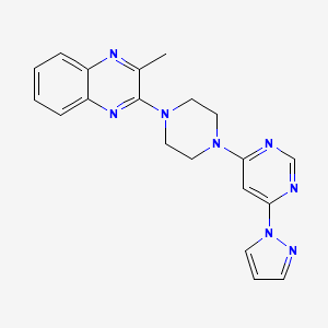 molecular formula C20H20N8 B6476725 2-methyl-3-{4-[6-(1H-pyrazol-1-yl)pyrimidin-4-yl]piperazin-1-yl}quinoxaline CAS No. 2640979-14-0
