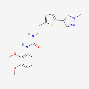 molecular formula C19H22N4O3S B6476734 1-(2,3-dimethoxyphenyl)-3-{2-[5-(1-methyl-1H-pyrazol-4-yl)thiophen-2-yl]ethyl}urea CAS No. 2640821-97-0