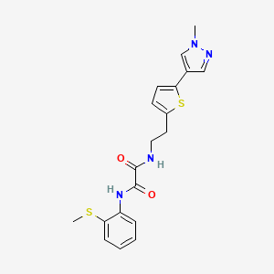 molecular formula C19H20N4O2S2 B6476746 N-{2-[5-(1-methyl-1H-pyrazol-4-yl)thiophen-2-yl]ethyl}-N'-[2-(methylsulfanyl)phenyl]ethanediamide CAS No. 2640970-57-4