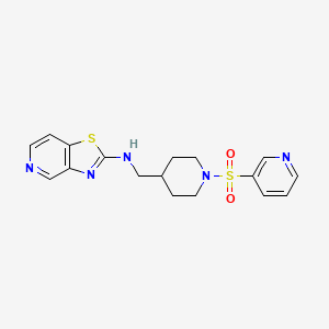 molecular formula C17H19N5O2S2 B6476751 N-{[1-(pyridine-3-sulfonyl)piperidin-4-yl]methyl}-[1,3]thiazolo[4,5-c]pyridin-2-amine CAS No. 2640877-46-7