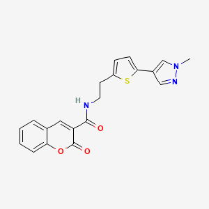 molecular formula C20H17N3O3S B6476766 N-{2-[5-(1-methyl-1H-pyrazol-4-yl)thiophen-2-yl]ethyl}-2-oxo-2H-chromene-3-carboxamide CAS No. 2640818-74-0