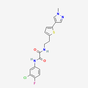 molecular formula C18H16ClFN4O2S B6476771 N'-(3-chloro-4-fluorophenyl)-N-{2-[5-(1-methyl-1H-pyrazol-4-yl)thiophen-2-yl]ethyl}ethanediamide CAS No. 2640886-23-1