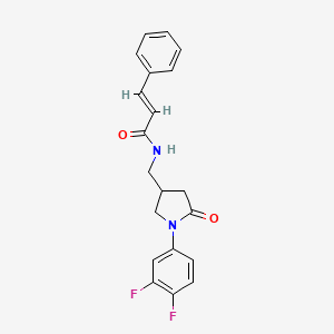 molecular formula C20H18F2N2O2 B6476784 (2E)-N-{[1-(3,4-difluorophenyl)-5-oxopyrrolidin-3-yl]methyl}-3-phenylprop-2-enamide CAS No. 2640980-57-8
