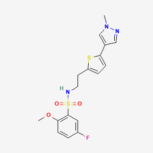molecular formula C17H18FN3O3S2 B6476799 5-fluoro-2-methoxy-N-{2-[5-(1-methyl-1H-pyrazol-4-yl)thiophen-2-yl]ethyl}benzene-1-sulfonamide CAS No. 2640846-35-9