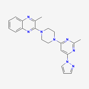 molecular formula C21H22N8 B6476805 2-methyl-3-{4-[2-methyl-6-(1H-pyrazol-1-yl)pyrimidin-4-yl]piperazin-1-yl}quinoxaline CAS No. 2640818-10-4