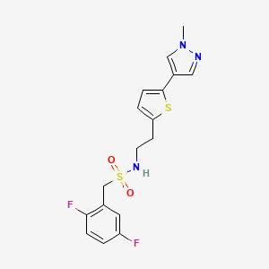 molecular formula C17H17F2N3O2S2 B6476809 1-(2,5-difluorophenyl)-N-{2-[5-(1-methyl-1H-pyrazol-4-yl)thiophen-2-yl]ethyl}methanesulfonamide CAS No. 2640889-11-6