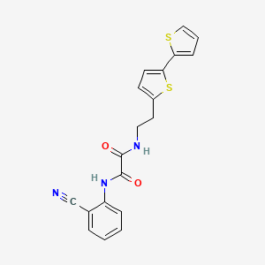 molecular formula C19H15N3O2S2 B6476819 N-(2-{[2,2'-bithiophene]-5-yl}ethyl)-N'-(2-cyanophenyl)ethanediamide CAS No. 2640889-25-2