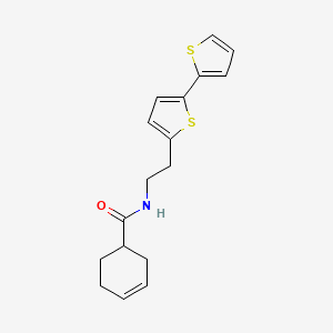 molecular formula C17H19NOS2 B6476834 N-(2-{[2,2'-bithiophene]-5-yl}ethyl)cyclohex-3-ene-1-carboxamide CAS No. 2640846-38-2