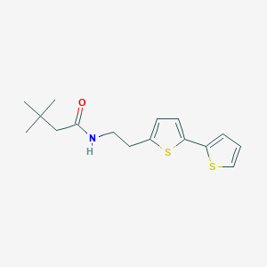 molecular formula C16H21NOS2 B6476840 N-(2-{[2,2'-bithiophene]-5-yl}ethyl)-3,3-dimethylbutanamide CAS No. 2640889-32-1