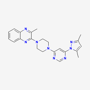 molecular formula C22H24N8 B6476857 2-{4-[6-(3,5-dimethyl-1H-pyrazol-1-yl)pyrimidin-4-yl]piperazin-1-yl}-3-methylquinoxaline CAS No. 2640845-15-2