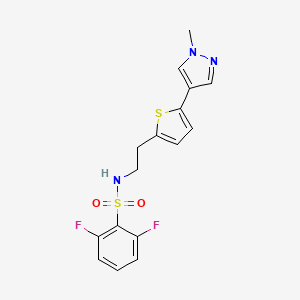 molecular formula C16H15F2N3O2S2 B6476864 2,6-difluoro-N-{2-[5-(1-methyl-1H-pyrazol-4-yl)thiophen-2-yl]ethyl}benzene-1-sulfonamide CAS No. 2640971-82-8