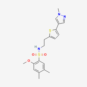 molecular formula C19H23N3O3S2 B6476872 2-methoxy-4,5-dimethyl-N-{2-[5-(1-methyl-1H-pyrazol-4-yl)thiophen-2-yl]ethyl}benzene-1-sulfonamide CAS No. 2640828-44-8