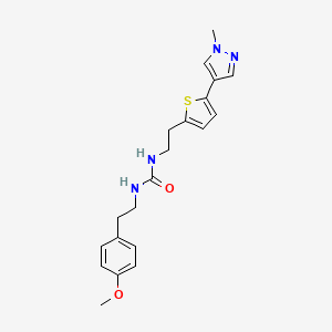 molecular formula C20H24N4O2S B6476880 1-[2-(4-methoxyphenyl)ethyl]-3-{2-[5-(1-methyl-1H-pyrazol-4-yl)thiophen-2-yl]ethyl}urea CAS No. 2640846-40-6