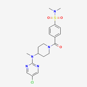 molecular formula C19H24ClN5O3S B6476895 4-{4-[(5-chloropyrimidin-2-yl)(methyl)amino]piperidine-1-carbonyl}-N,N-dimethylbenzene-1-sulfonamide CAS No. 2640836-07-1