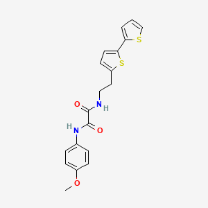 molecular formula C19H18N2O3S2 B6476907 N-(2-{[2,2'-bithiophene]-5-yl}ethyl)-N'-(4-methoxyphenyl)ethanediamide CAS No. 2640972-22-9