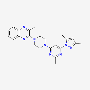 molecular formula C23H26N8 B6476918 2-{4-[6-(3,5-dimethyl-1H-pyrazol-1-yl)-2-methylpyrimidin-4-yl]piperazin-1-yl}-3-methylquinoxaline CAS No. 2640846-69-9