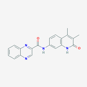molecular formula C20H16N4O2 B6476931 N-(3,4-dimethyl-2-oxo-1,2-dihydroquinolin-7-yl)quinoxaline-2-carboxamide CAS No. 1286732-40-8