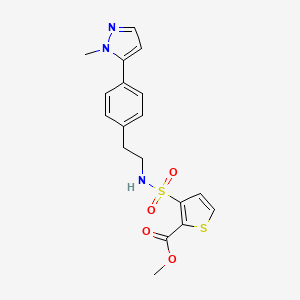molecular formula C18H19N3O4S2 B6476949 methyl 3-({2-[4-(1-methyl-1H-pyrazol-5-yl)phenyl]ethyl}sulfamoyl)thiophene-2-carboxylate CAS No. 2640979-81-1