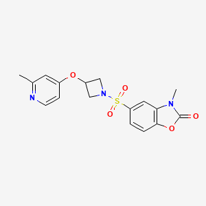 molecular formula C17H17N3O5S B6476957 3-methyl-5-({3-[(2-methylpyridin-4-yl)oxy]azetidin-1-yl}sulfonyl)-2,3-dihydro-1,3-benzoxazol-2-one CAS No. 2640979-67-3