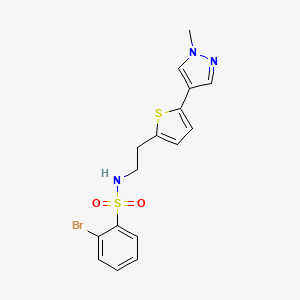 molecular formula C16H16BrN3O2S2 B6476966 2-bromo-N-{2-[5-(1-methyl-1H-pyrazol-4-yl)thiophen-2-yl]ethyl}benzene-1-sulfonamide CAS No. 2640836-76-4