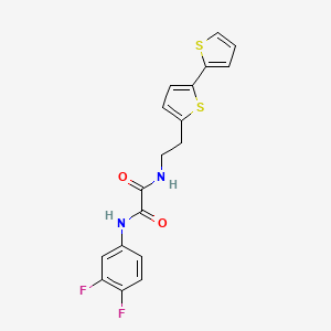 molecular formula C18H14F2N2O2S2 B6476971 N-(2-{[2,2'-bithiophene]-5-yl}ethyl)-N'-(3,4-difluorophenyl)ethanediamide CAS No. 2640971-57-7