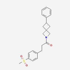 molecular formula C22H25NO3S B6476990 3-(4-methanesulfonylphenyl)-1-{6-phenyl-2-azaspiro[3.3]heptan-2-yl}propan-1-one CAS No. 2640979-21-9