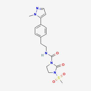 molecular formula C17H21N5O4S B6477000 3-methanesulfonyl-N-{2-[4-(1-methyl-1H-pyrazol-5-yl)phenyl]ethyl}-2-oxoimidazolidine-1-carboxamide CAS No. 2640821-79-8