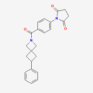 molecular formula C23H22N2O3 B6477024 1-(4-{6-phenyl-2-azaspiro[3.3]heptane-2-carbonyl}phenyl)pyrrolidine-2,5-dione CAS No. 2640963-88-6