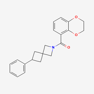 molecular formula C21H21NO3 B6477034 2-(2,3-dihydro-1,4-benzodioxine-5-carbonyl)-6-phenyl-2-azaspiro[3.3]heptane CAS No. 2640893-32-7