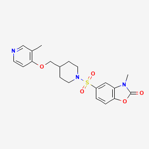 molecular formula C20H23N3O5S B6477039 3-methyl-5-[(4-{[(3-methylpyridin-4-yl)oxy]methyl}piperidin-1-yl)sulfonyl]-2,3-dihydro-1,3-benzoxazol-2-one CAS No. 2640835-77-2