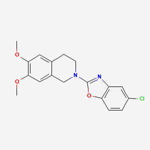 molecular formula C18H17ClN2O3 B6477057 2-(5-chloro-1,3-benzoxazol-2-yl)-6,7-dimethoxy-1,2,3,4-tetrahydroisoquinoline CAS No. 2640822-02-0