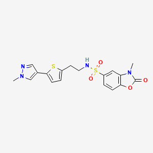 molecular formula C18H18N4O4S2 B6477075 3-methyl-N-{2-[5-(1-methyl-1H-pyrazol-4-yl)thiophen-2-yl]ethyl}-2-oxo-2,3-dihydro-1,3-benzoxazole-5-sulfonamide CAS No. 2640979-93-5
