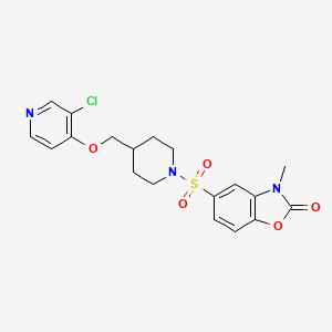 molecular formula C19H20ClN3O5S B6477083 5-[(4-{[(3-chloropyridin-4-yl)oxy]methyl}piperidin-1-yl)sulfonyl]-3-methyl-2,3-dihydro-1,3-benzoxazol-2-one CAS No. 2640972-26-3