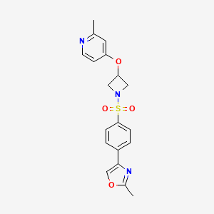 molecular formula C19H19N3O4S B6477091 2-methyl-4-({1-[4-(2-methyl-1,3-oxazol-4-yl)benzenesulfonyl]azetidin-3-yl}oxy)pyridine CAS No. 2640822-16-6