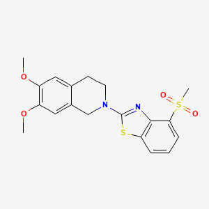 molecular formula C19H20N2O4S2 B6477109 2-(4-methanesulfonyl-1,3-benzothiazol-2-yl)-6,7-dimethoxy-1,2,3,4-tetrahydroisoquinoline CAS No. 2640975-41-1