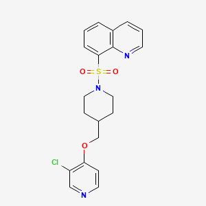 molecular formula C20H20ClN3O3S B6477116 8-[(4-{[(3-chloropyridin-4-yl)oxy]methyl}piperidin-1-yl)sulfonyl]quinoline CAS No. 2640828-52-8