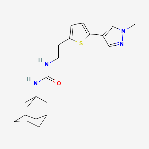 molecular formula C21H28N4OS B6477124 1-(adamantan-1-yl)-3-{2-[5-(1-methyl-1H-pyrazol-4-yl)thiophen-2-yl]ethyl}urea CAS No. 2640975-35-3